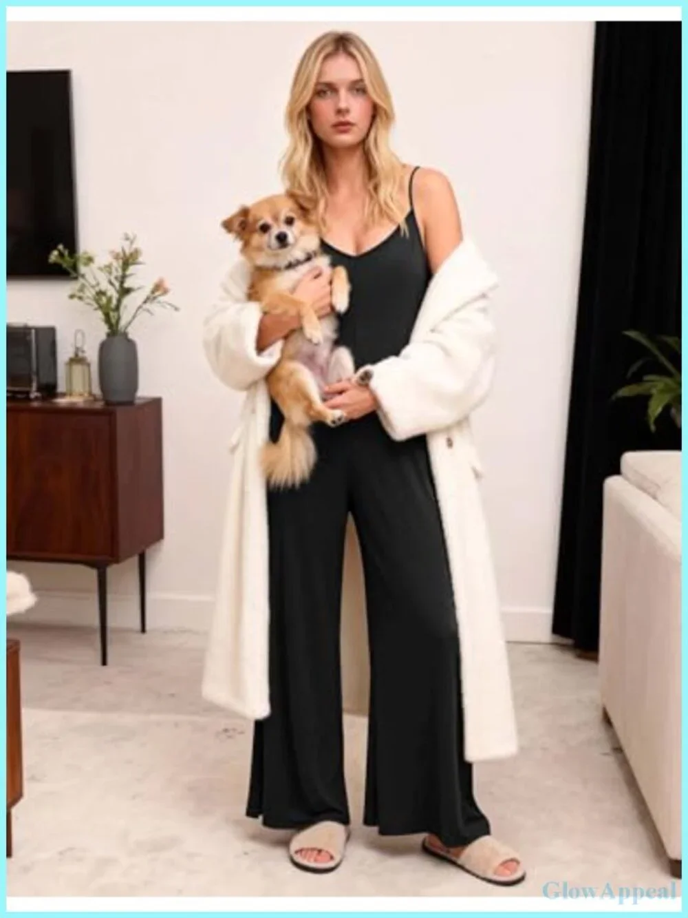 Women's Boho Jumpsuit Sleeveless Spaghetti Strap Long Pants Romper with Pockets